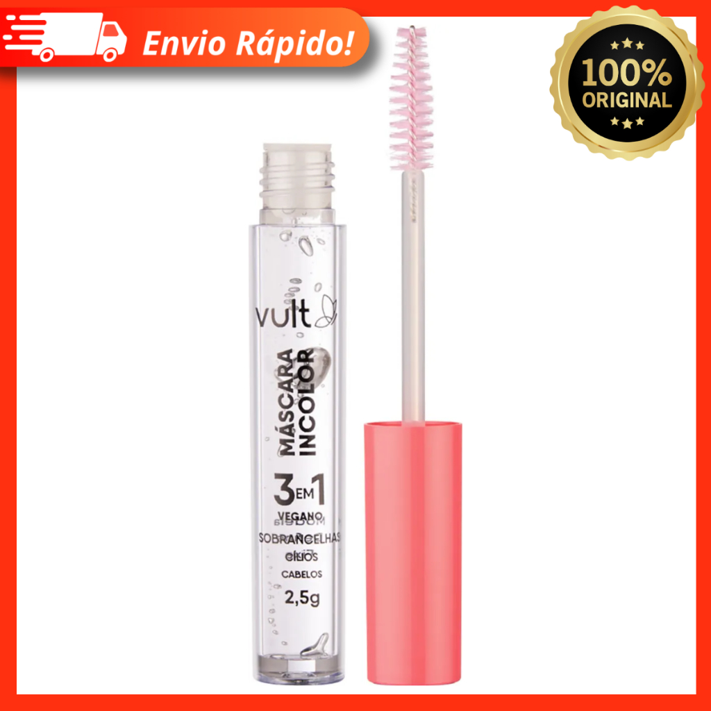 Máscara Incolor 3 em 1 Sobrancelhas, Cílios e Cabelo 2,5g - Vult