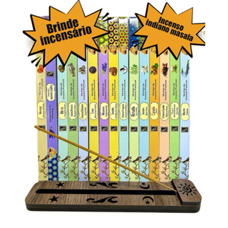 Incenso Indiano MASSALA Premium Sortido  Zed Black c/25 (7 varetas) + incensário em Oferta na Shopee