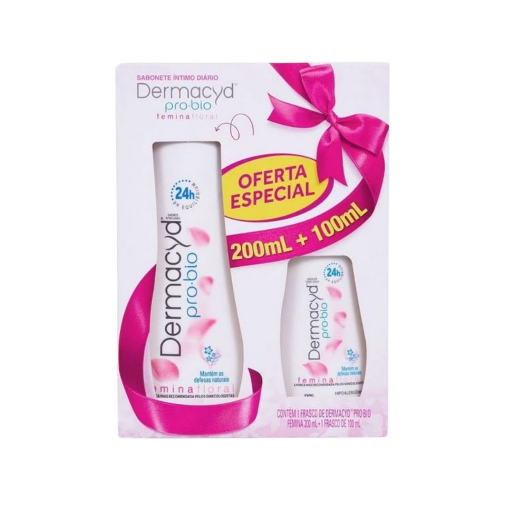 Dermacyd Sabonete Líquido Íntimo Femina Floral 24h - 200ml + 100ml
