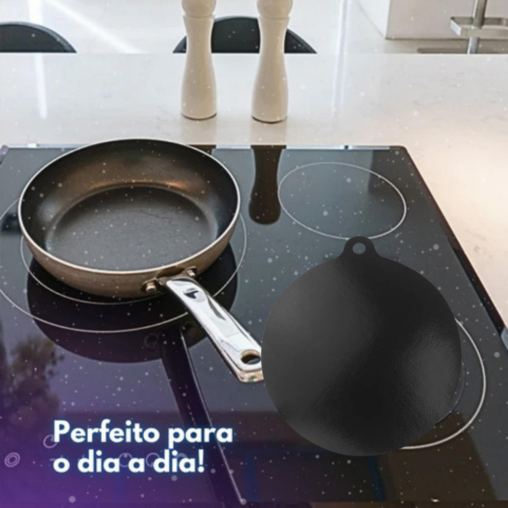Kit 2un Protetor De Fogão Indução Silicone Redondo Preto Cooktop Indução Antiderrapante