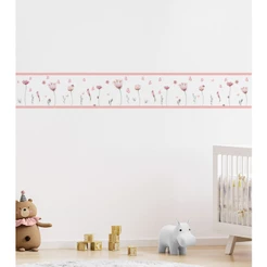 Faixa Adesiva Decorativa De Parede Infantil Quarto Menina Jardim Floral