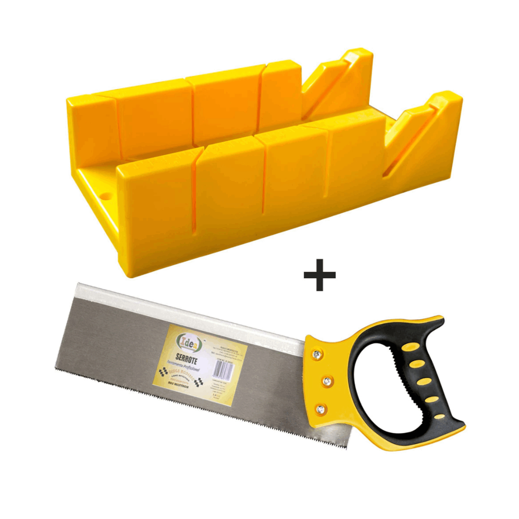 Kit Gabarito Caixa Meia Esquadria + Serrote Costa 13 Pol. - IDEA