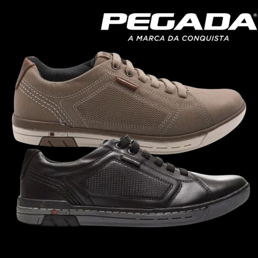 Sapatenis Masculino Pegada Couro Legítimo Calce Fácil Conforto e Estilo | Produto Original Pegada ! em Oferta na Shopee