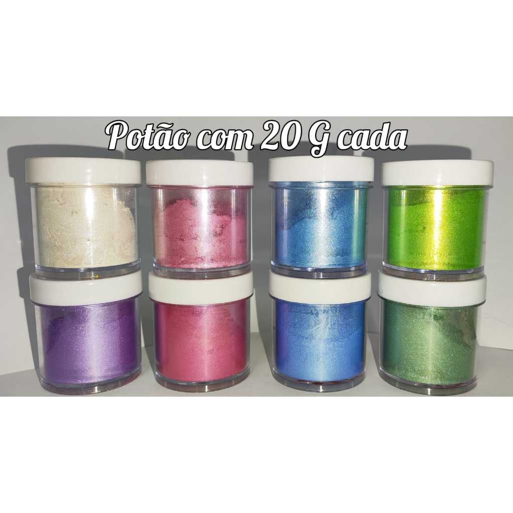 Pigmento Perolado Resinas, biscuits, tintas, vernizes, artesanatos, maquiagens- kit 8 cores
