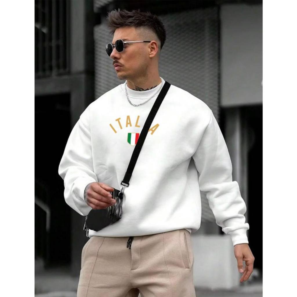 Blusa de Frio Moletom Milano Italia Casual Flanelado Careca Gola Redonda P/M/G/GG