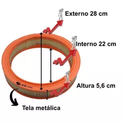 Filtro Ar Motor Todos Ap 1.6 1.8 2.0 Gol At 1.0 8v Santana Gol AP 84 a 96