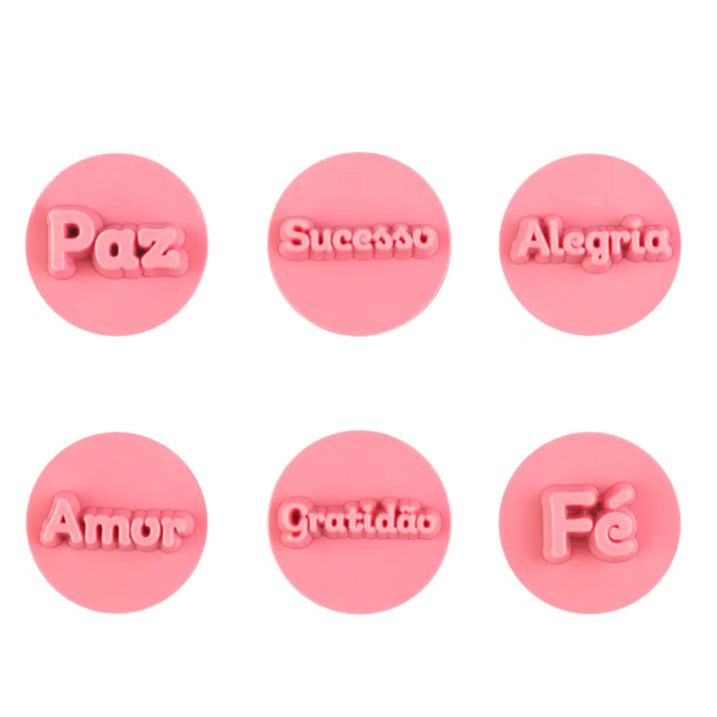 kit carimbo ROSA DESEJOS pequeno para brigadeiros doces e confeitaria Blue star.... em Oferta na Shopee