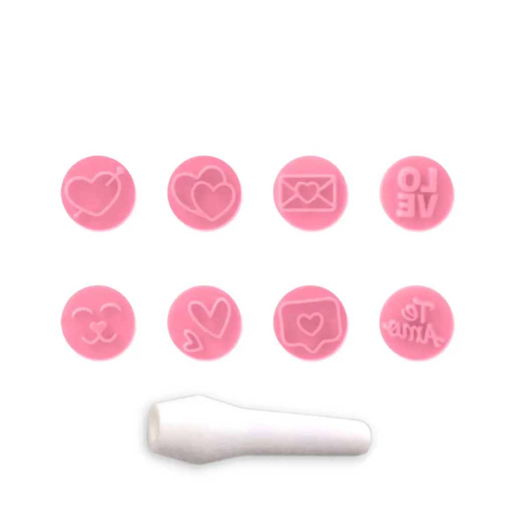 Kit Carimbo ROSA AMOR ROSA BEBÊ Para Brigadeiro Marcador Blue Star - Home & Living