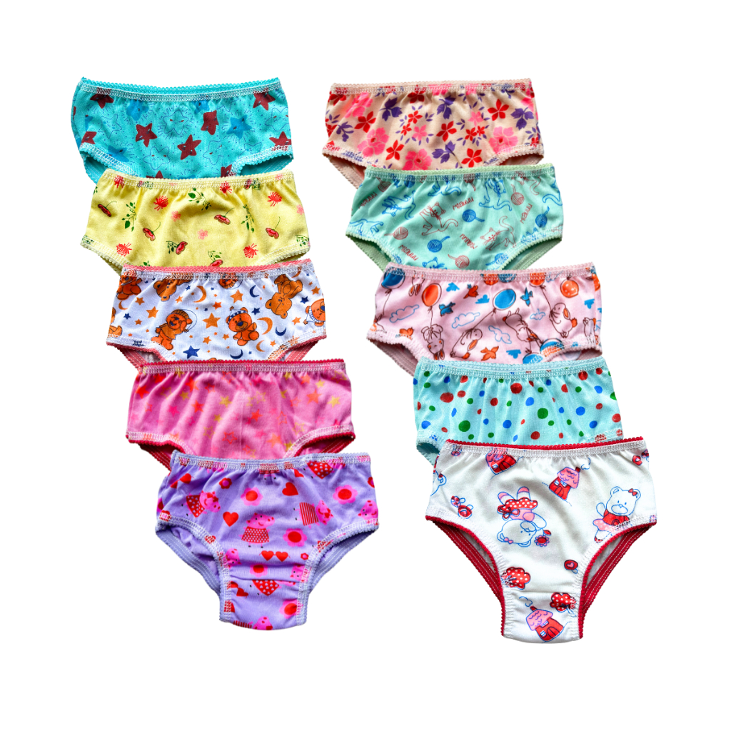Kit 10 Calcinha Infantil - 5 Calcinha infantil menina algodão - Calcinha de algodão feminina Criança em Oferta na Shopee