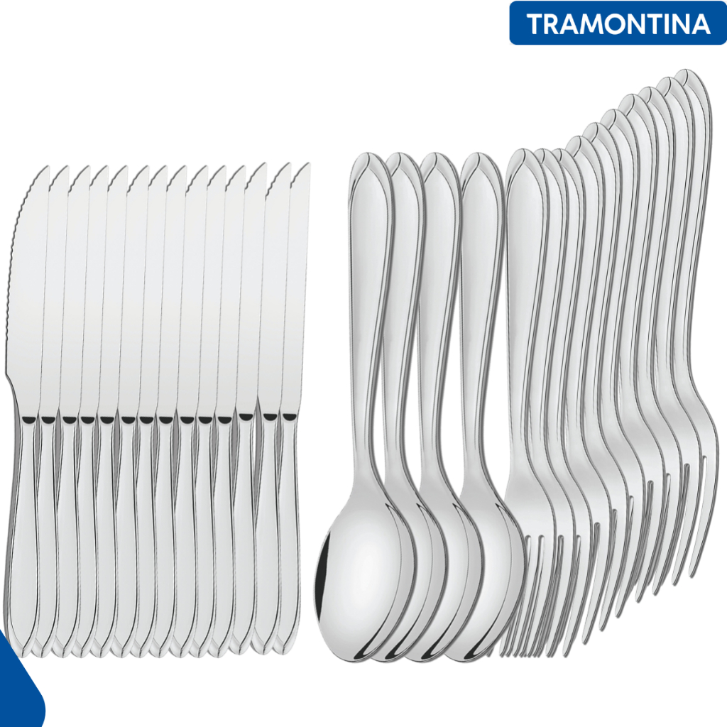Faqueiro tramontina laguna 36 peças garfo faca e colher peças inox em Oferta na Shopee
