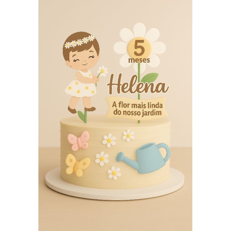 *ENVIO IMEDIATO *Topo de bolo Jardim das margaridas /Topper jardim margarida /decoração margarida /festa jardim