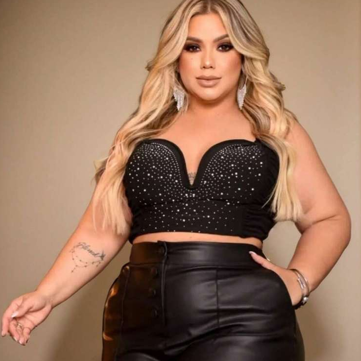 Blusa Cropped Plus Size Com Brilho Festa Elegante Decote V alça Aro em Oferta na Shopee