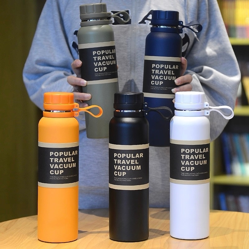 Garrafa Térmica 800ml Aço Inoxidavel Modelo Travel à Vácuo Esportes