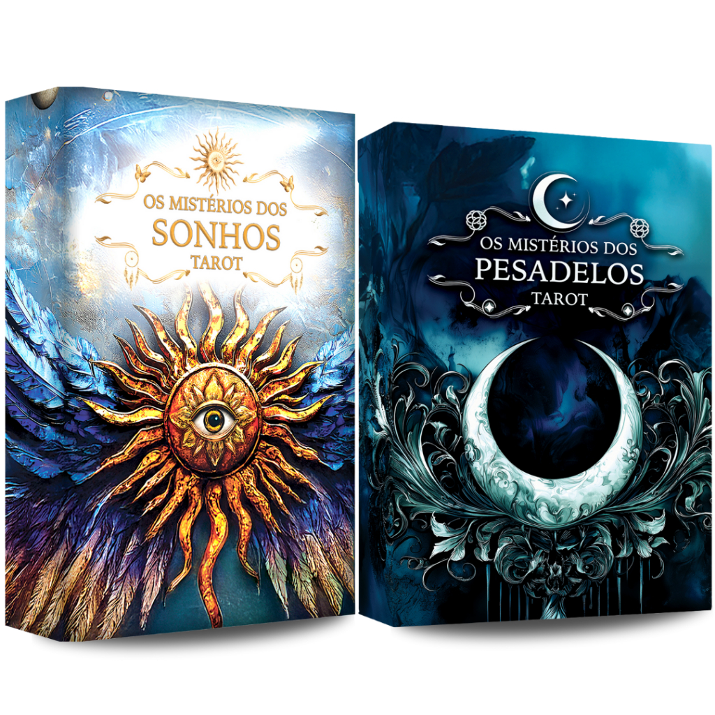 Kit c/ Baralho Tarot Marselha dos Sonhos e Tarô dos Pesadelos 36 Cartas Plastificadas