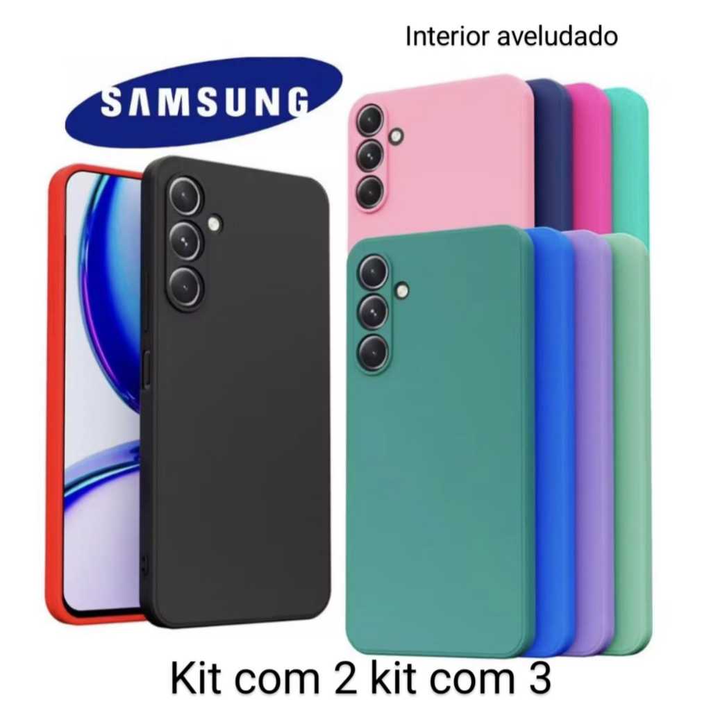 KIT CAPAS COM 2 OU 3 PEÇAS SANSUNG MODELO SANSUNG A02 AO A36 AVELUDADA