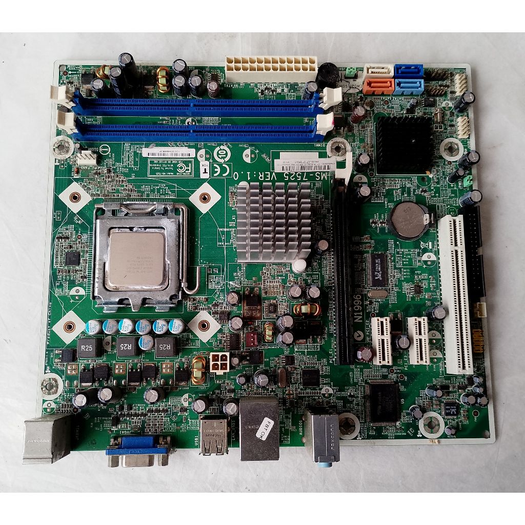 Placa Mãe MS-7525 Ver. 1.0 + Processador Intel Core 2 Duo - SEM TESTE - Para retirada de componentes