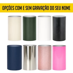 Copo Cuia Tereré Redondo 100% Inox 310ml Diversas Cores