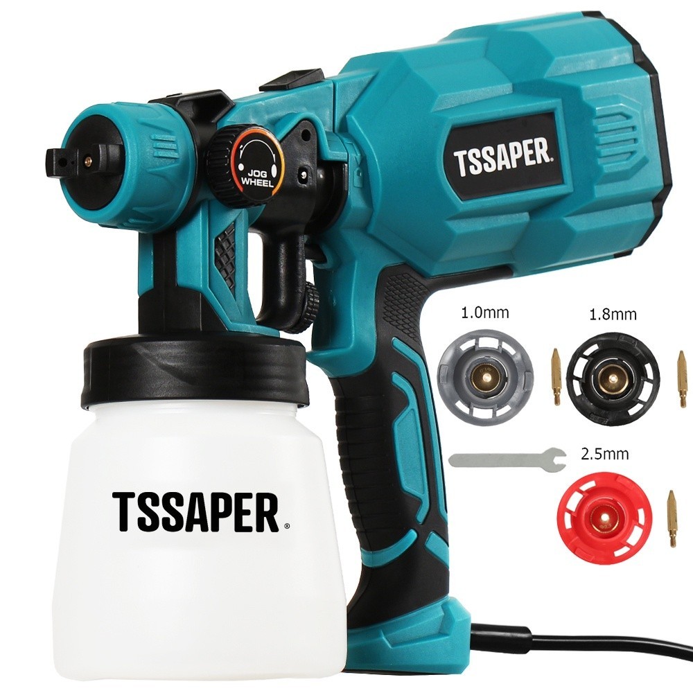 Pistola De Pintura Elétrica E Pulverizador HVLP 550w Com 3 Bicos de Cobre Muito Resistente - Tssaper - Home & Living