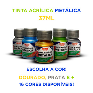 Tinta Acrílica Metálica 37ml - TINTEX em Oferta na Shopee