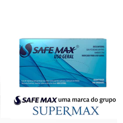 Luva Descartavél Nitrílica Azul Sem Pó Caixa com 100 unidades