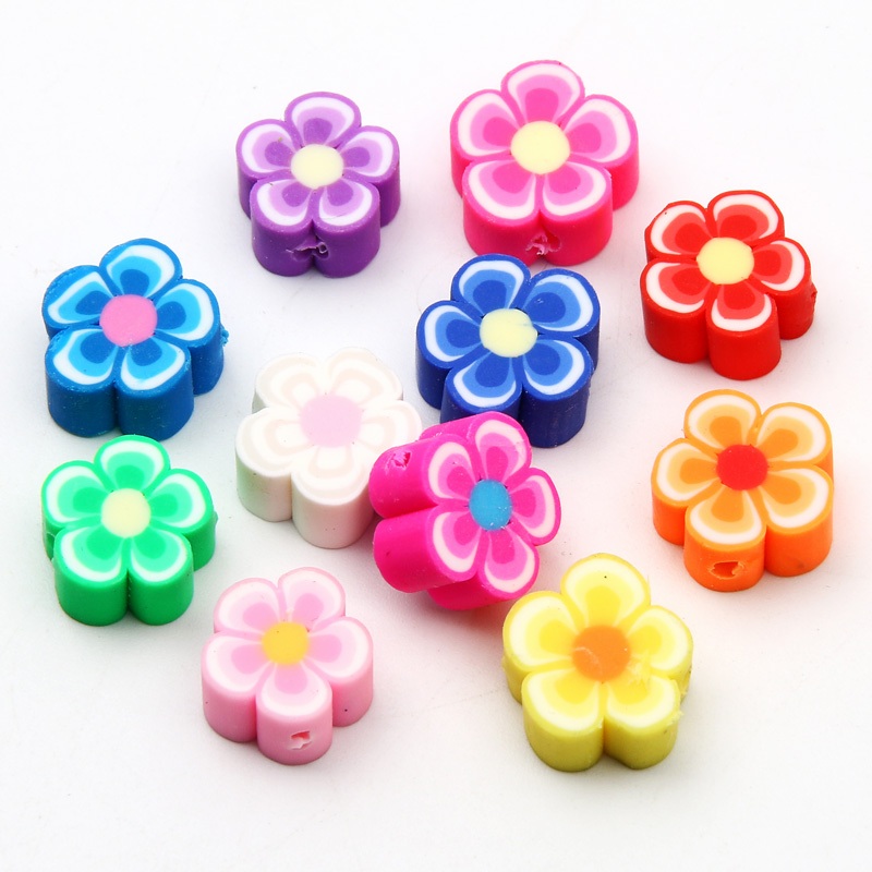 Flores Passantes Emborrachados de 10mm 50 pecas para Artesanato Infantil Colorido em Oferta na Shopee