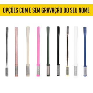 Bomba para Tereré Inox Modelo Bojo Mola com Telinha Diversas Cores com Escova de Limpeza em Oferta na Shopee