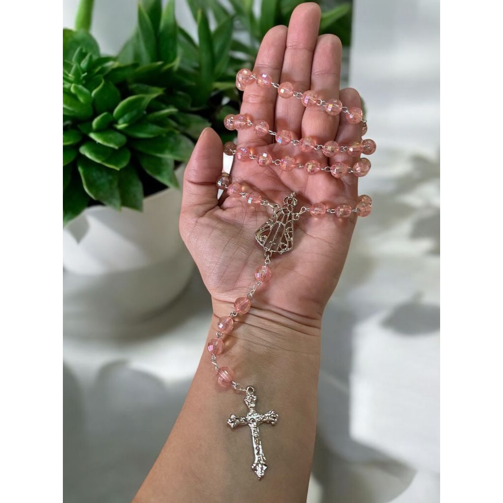 Detalhes do Terço católico 49 cm de cristal Nossa Senhora Aparecida