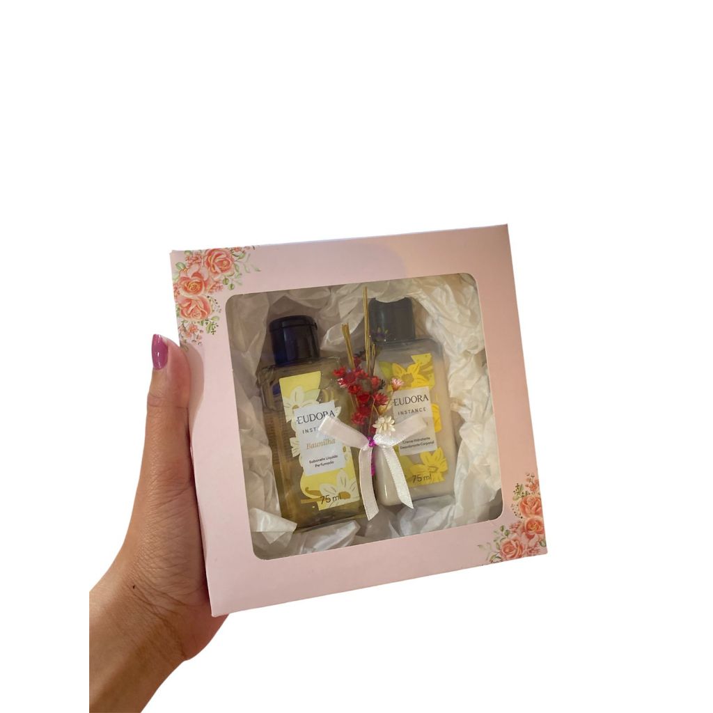 Presente Instance Baunilha Mini: Sabonete Líquido 75ml + Loção Hidratante Desodorante Corporal Baunilha 75ml