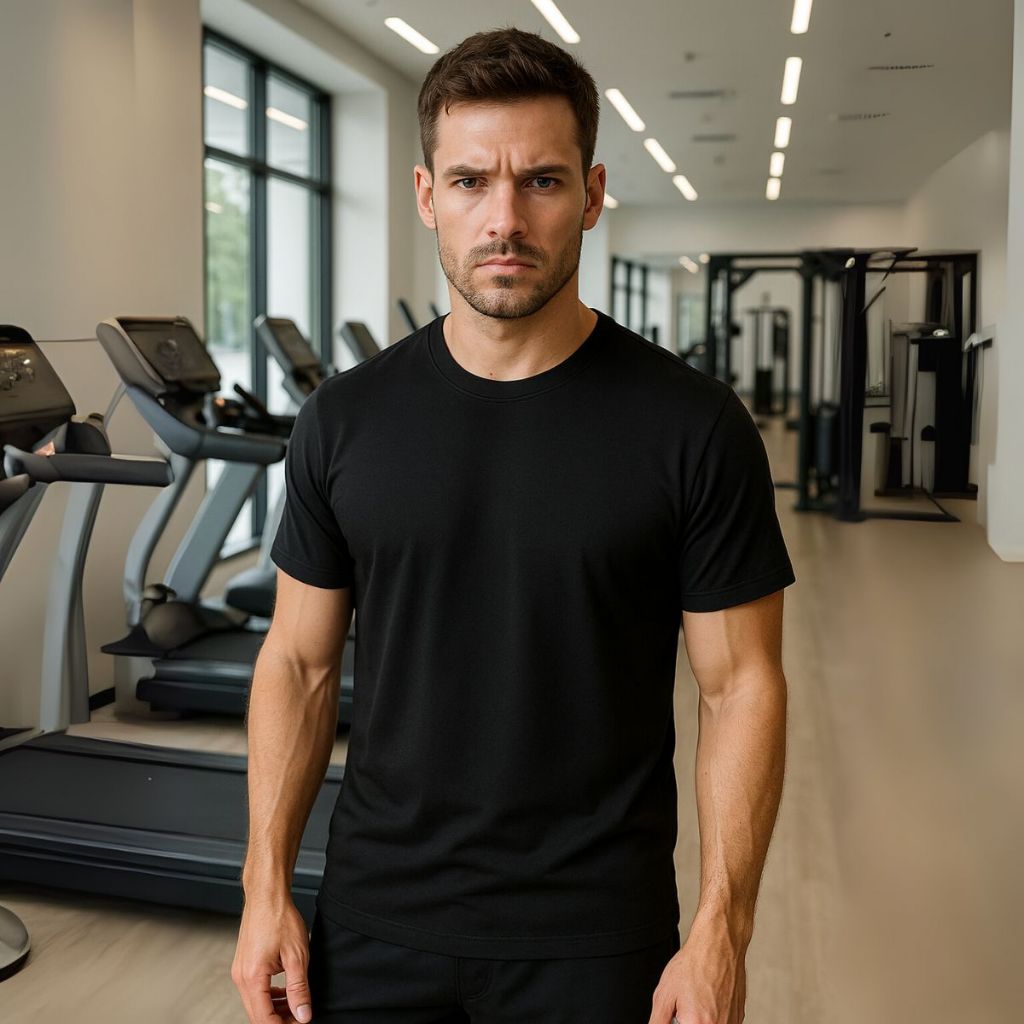 Camiseta Masculina Fitness Nadador Elastica Academia Esport