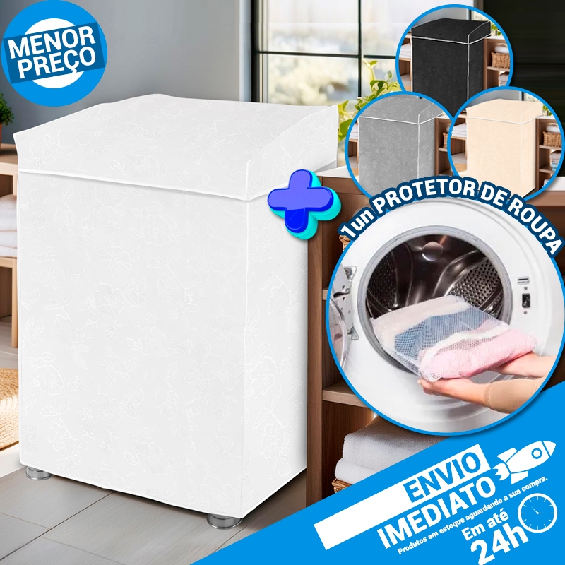 Capa P/ Máquina de Lavar Couronil Abertura Superior Tampa e Saia Consul Electrolux e Outras + Saco P