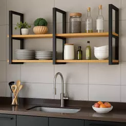 Prateleira Designer Industrial Para Banheiro Metalon Moderno