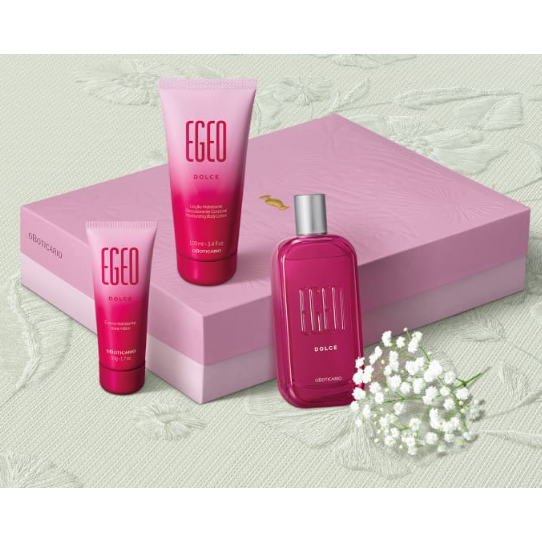 Kit Presente Egeo Dolce (3 itens) O Boticario Promocao Colonia Perfume Hidratante Corporal e maos presente Natal