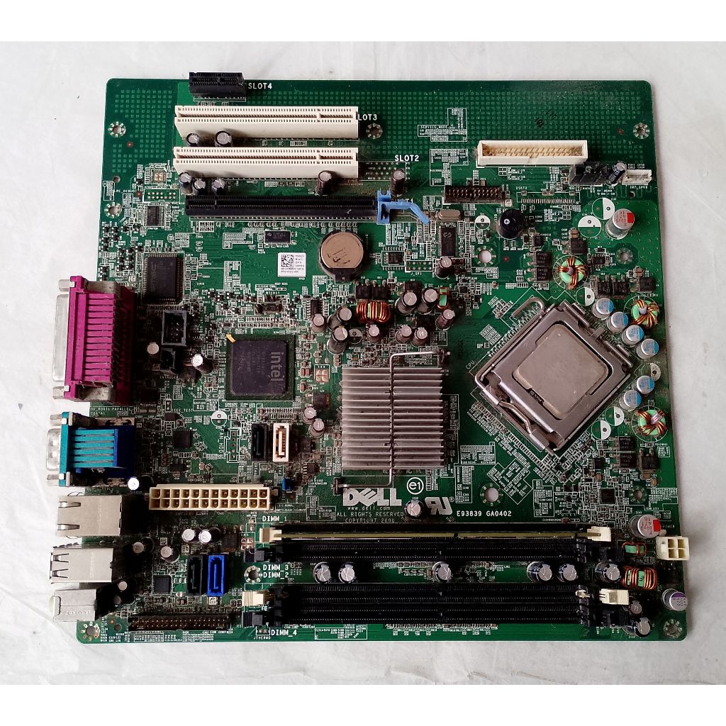 Placa Mãe DELL + Processador Intel Core 2 Duo - SEM TESTE - Para retirada de componentes