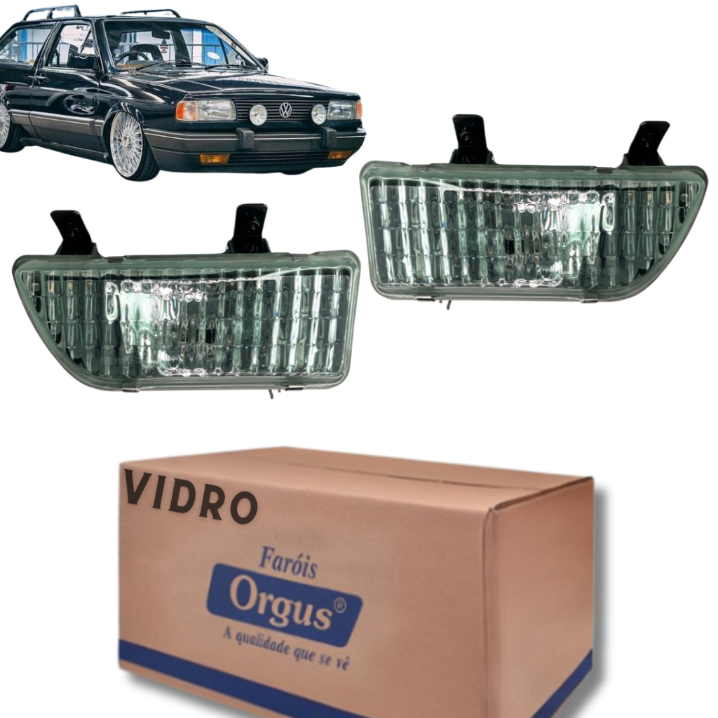 Par Farol Milha Neblina Gol Saveiro Voyage Quadrado G1 87 88 89 90 91 92 93 94 Lente de Vidro Orgus em Oferta na Shopee