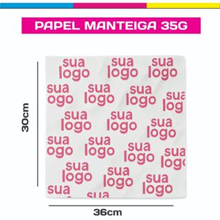 PAPEL  ANTI GORDURA OU PAPEL BARREIRA 32G PERSONALIZADO 30x36cm -  ideal para alimentos em Oferta na Shopee