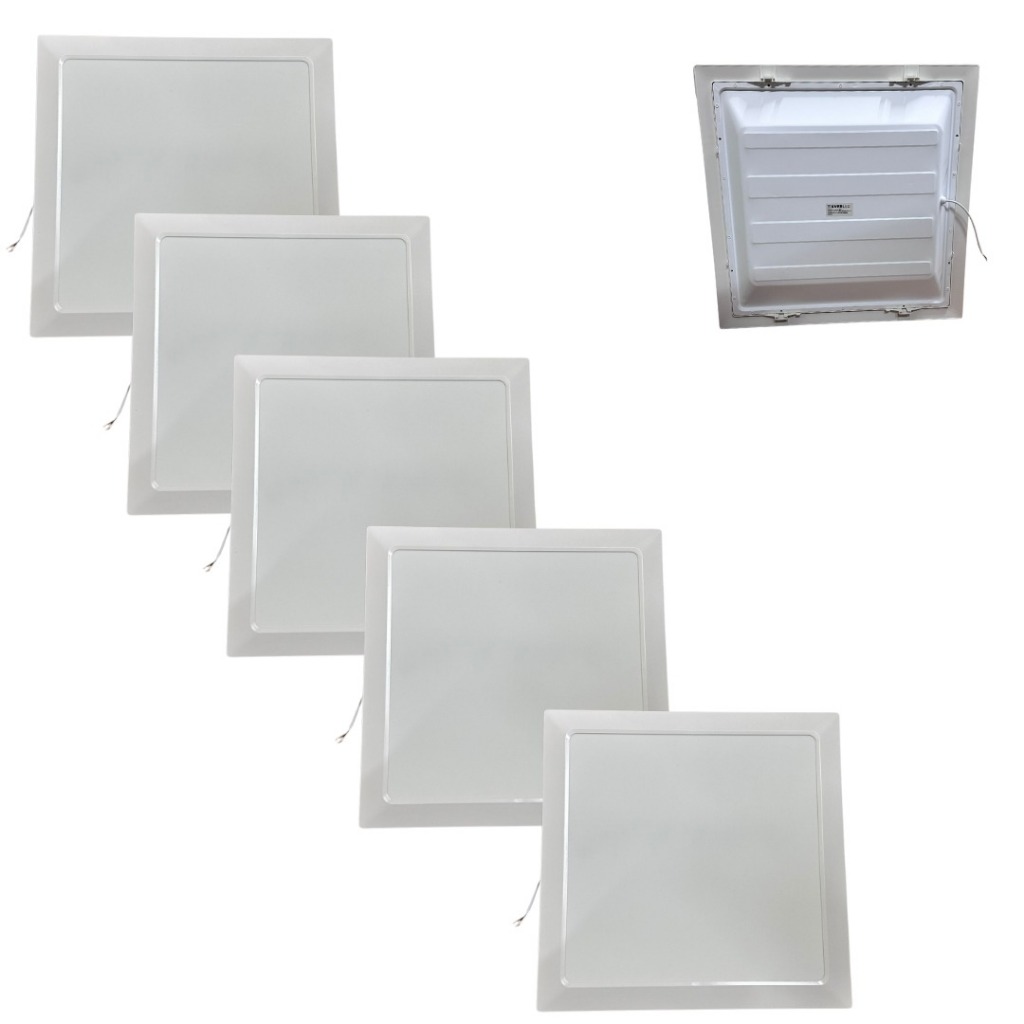 Kit 5 Painel Led 36w Embutir 40x40 Branco Frio 127/220v