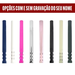 Bomba para Tereré Inox V6 Telinha Cores + Escova de Limpeza Personalize