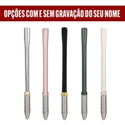 Bomba para Tereré Inox Mola Cônica Cores + Escova de Limpeza Personalize