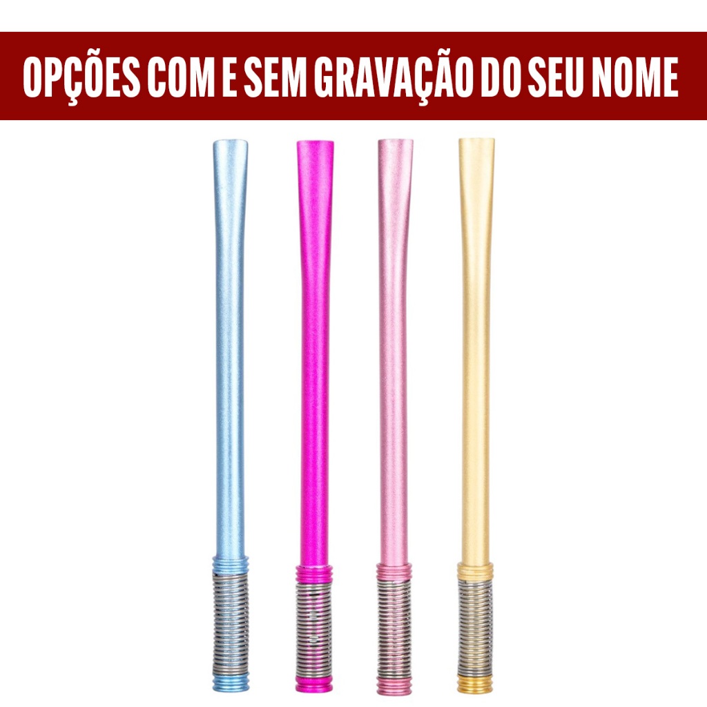 Bomba para Tereré Bojo Mola Anodizado Cores + Escova de Limpeza Personalize em Oferta na Shopee