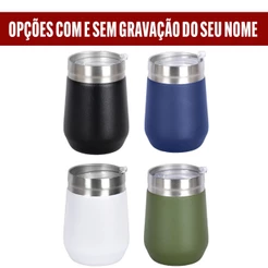Copo Térmico Cuia Bloom para Tereré Wisky Caipirinha Chá Café 320ml Com Tampa Cores Personilize