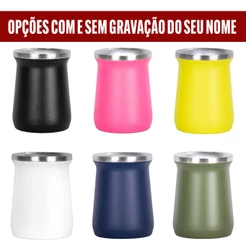 Copo Térmico Cuia Pure para Tereré Wisky Caipirinha Chá Café 260ml Personalize