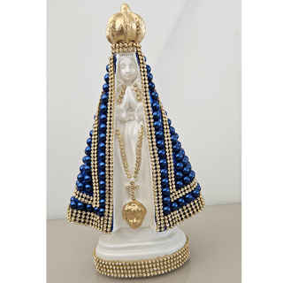 Imagem Nossa Senhora Aparecida Pérola Azul 22 cm em Oferta na Shopee