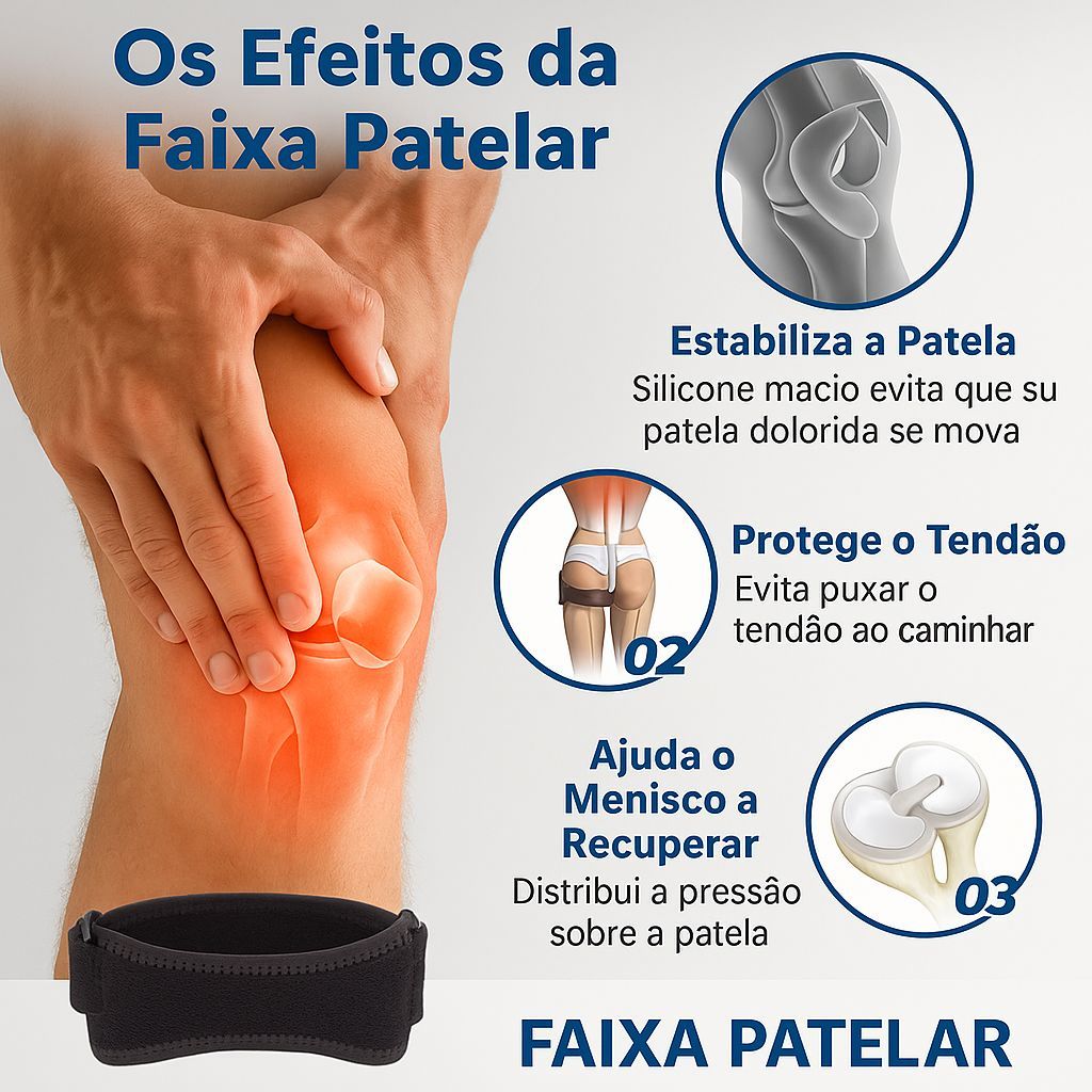 Faixa Tira Sub Patelar Joelheira Ajustável Vôlei e outros Esportes