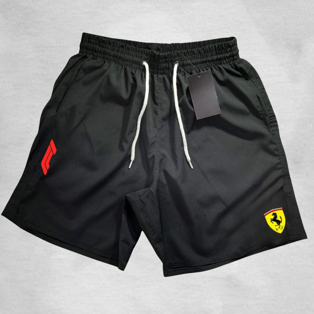 Bermuda Masculino Mauricinho Modelo Academia - F1/Fer_rari - Esportivo Ideal para lazer praia e esportes Promoção