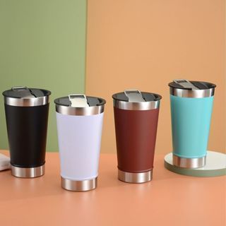 Kit 10/20/30 Copos Térmicos 473ml Com Tampa e Abridor de Garrafas para Cervej. Em Diversas Cores