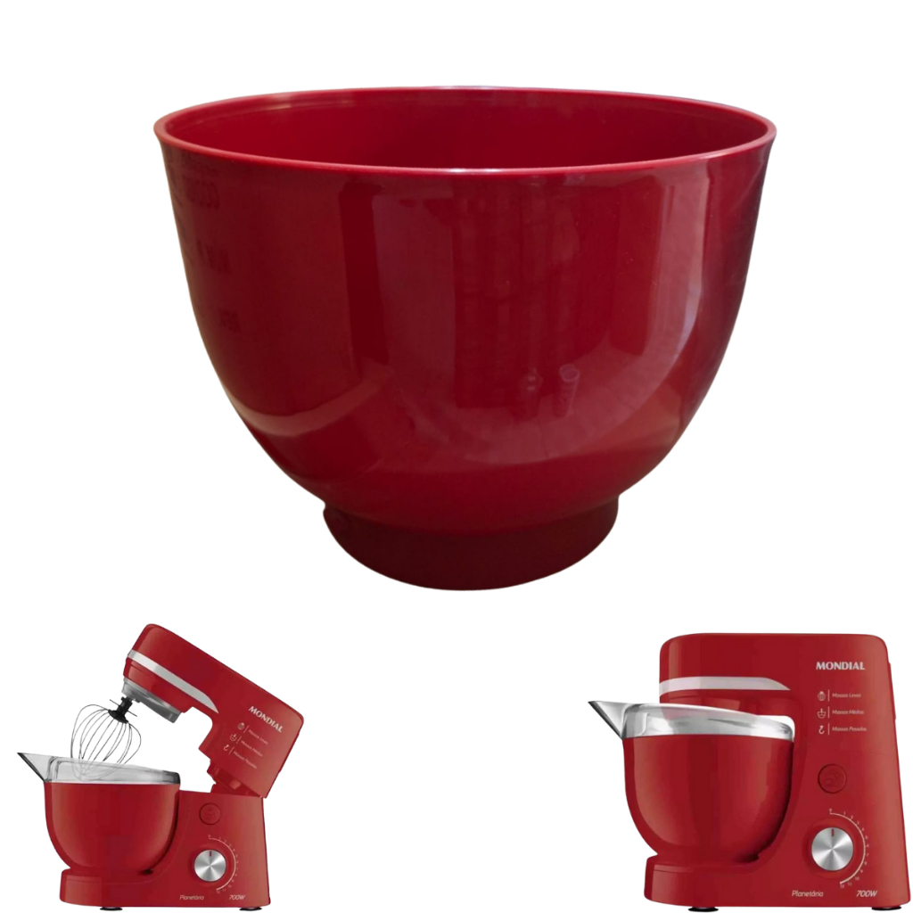 Imagem Tigela Batedeira Planetaria Mondial Bp-01/02/03 Original Vermelha