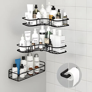 Suportes Suspensos de Banheiro Sem Furo Organizador Shampoo Condicionador Com Suporte de Papel1/2/4 em Oferta na Shopee