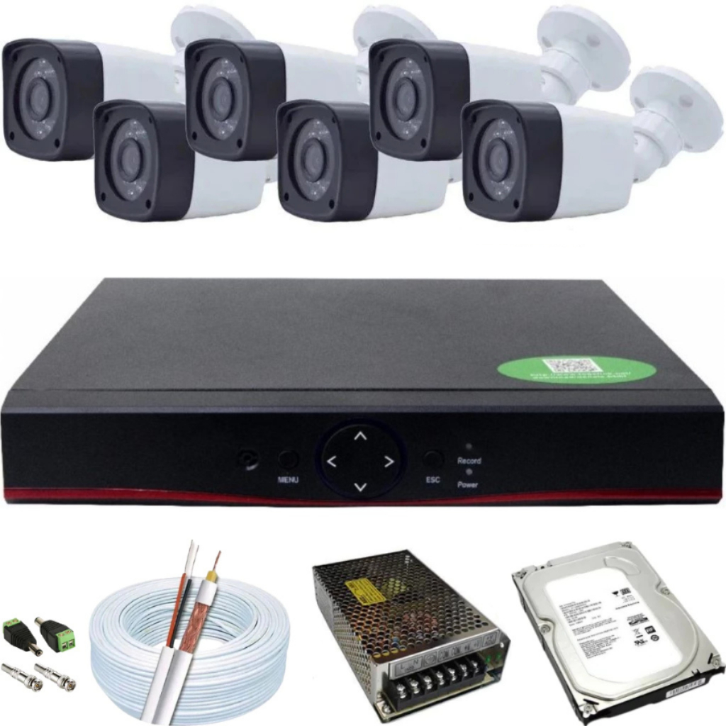 Kit 6 Câmeras de Segurança Interna e Externa Com Infravermelho Acesso Remoto