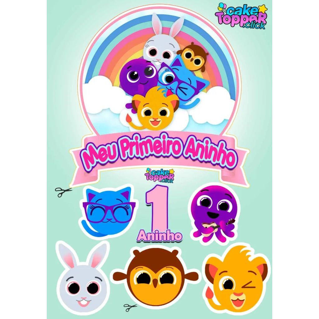 Topo de Bolo Bolofofos 1 Ano - Comprar com Melhor Preço em Padaria