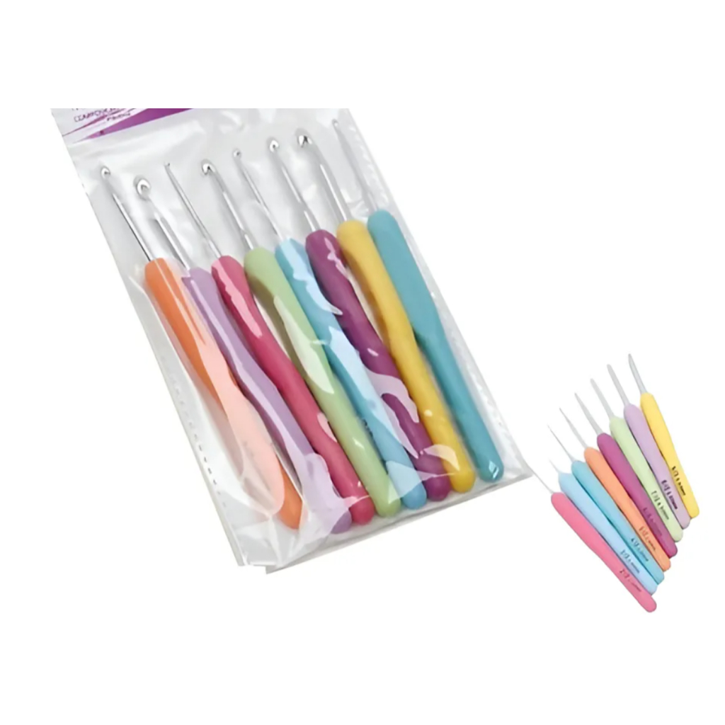 Kit Agulha De Crochê soft Com 8 Unidades